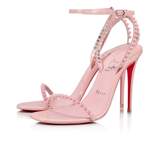 Christian Louboutin 100 mm Rosy/lin Rosy Patent Leather Sandal