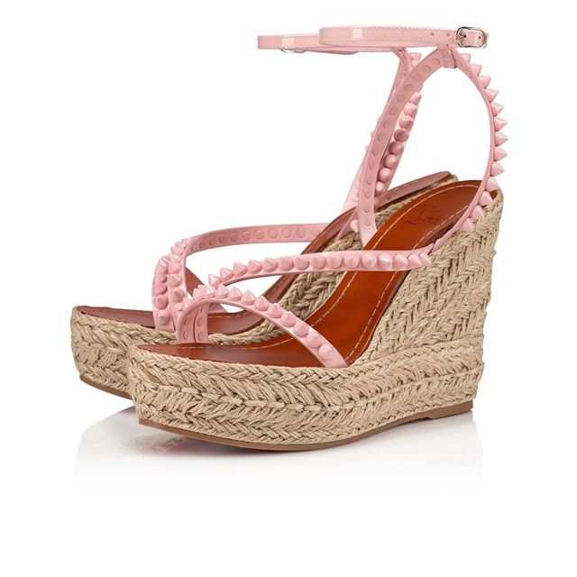 Christian Louboutin 120 mm Rosy/rosy/lin Rosy/naturel Patent Leather Sandal
