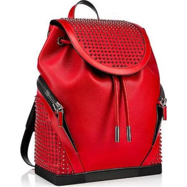 Chtistian Louboutin Red Calf Casual Daypack Shoulder Fashion Bag
