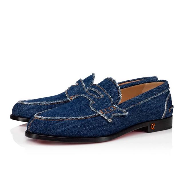 Christian Louboutin Loafers No Penny Denim Fabric