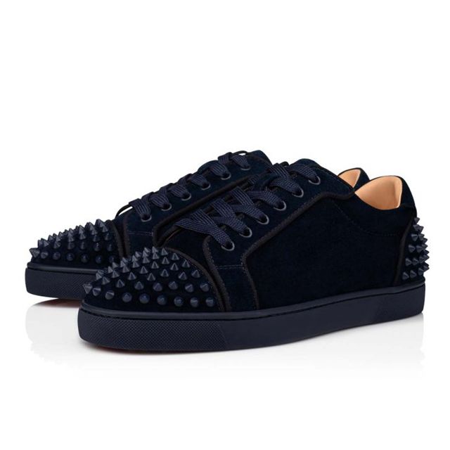 Christian Louboutin Low-top Seavaste 2 Orla Marine/marine Mat Suede Leather Sneaker