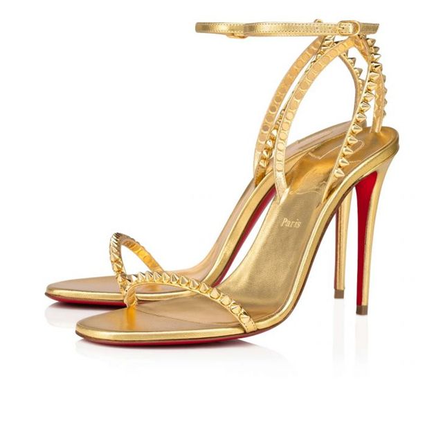 Christian Louboutin Sandal So Me 100 mm Bouton D Or/lin Bouton D Or Leather