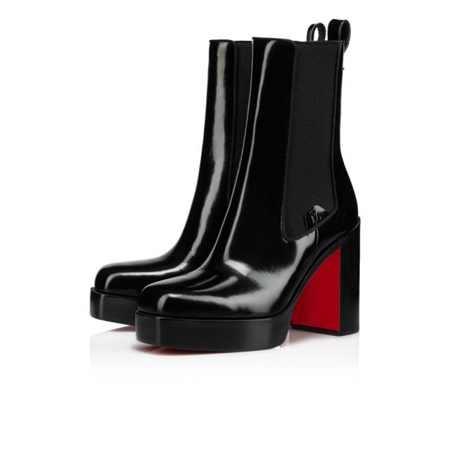 Christian Louboutin Spikita Booty Chelsea Stage 110 mm Black Leather