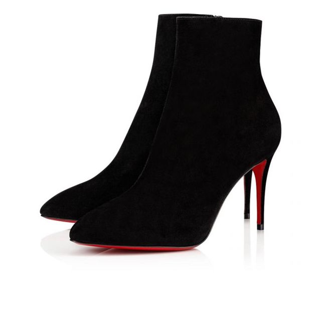 Christian Louboutin Spikita Booty Eloise 85 mm Black Suede Shoes