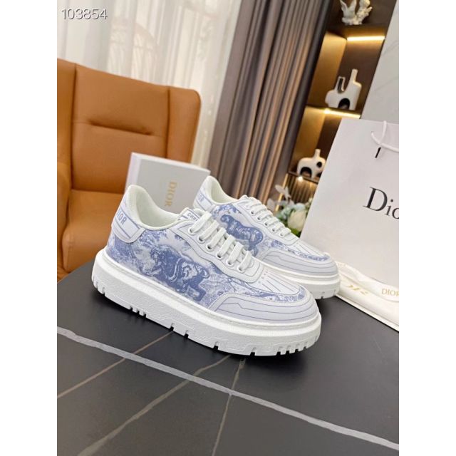 Dior Addict Sneaker Low Top White Blue Rubber Fabrics
