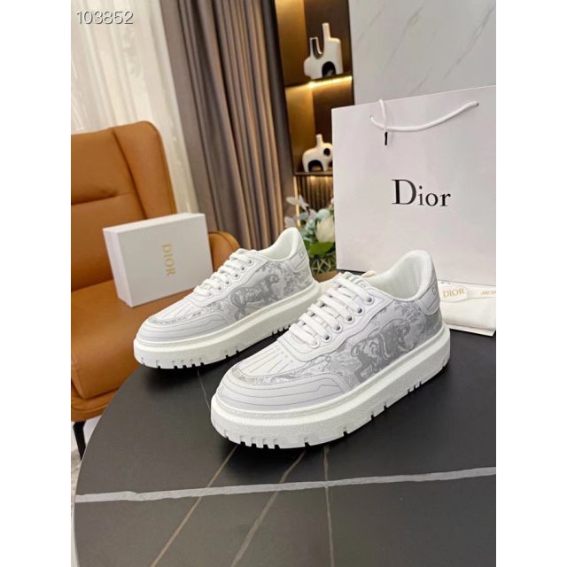 Dior Addict Sneaker Low Top White Gray Rubber Fabrics