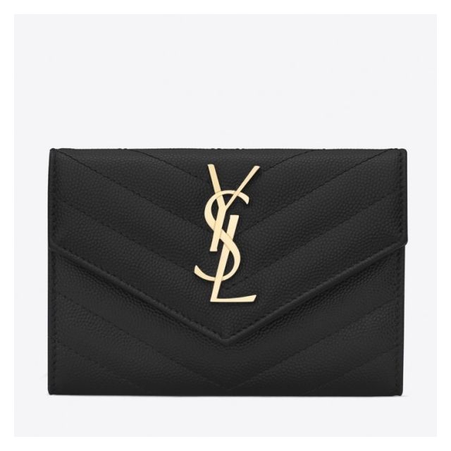 Saint Laurent Small Envelope Wallet Black Leather