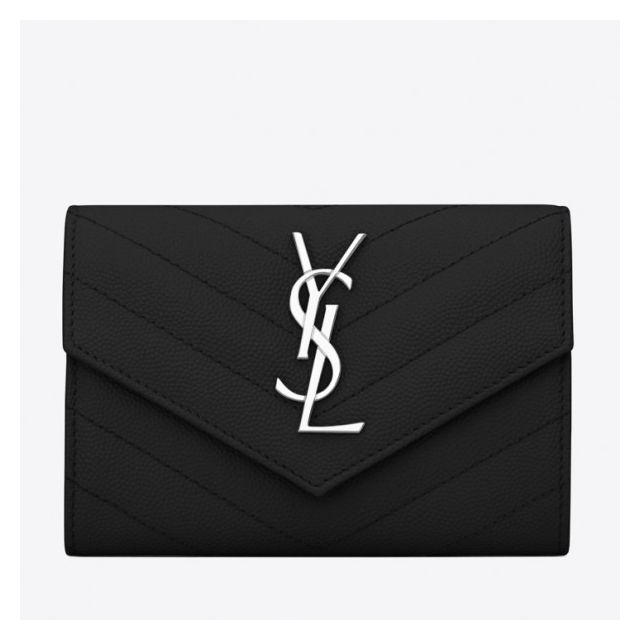 Saint Laurent Small Envelope Wallet Noir Leather