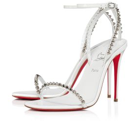Christian Louboutin So Me 100 mm Sandals Patent Calfskin Spikes white