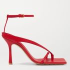 Bottega Veneta Ankle-strap Stretch Sandals Red Leather