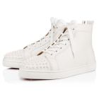 Christian Louboutin High-top Lou Spikes White/white Leather Sneaker
