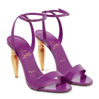 Christian Louboutin LipQueen Patent Purple Sole 100mm Sandals
