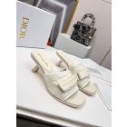 Dio(r)evolution Heeled Slide White Quilted Cannage Calfskin