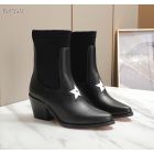 Dior Black Leather LA Star Boots Calf