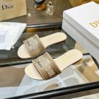 Dior Dway Slide Embroidered Metallic Thread Strass Gold