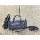 Dior Lady D-Joy Bag Blue Cannage Calfskin Diamond Motif