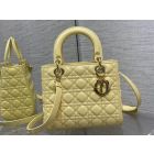 Dior Lady Dior Bag 24CM Yellow Cannage Lambskin