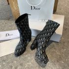 Dior Oblique Print  Heeled Boot Black