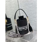 Dior Vibe Bucket Bag Black Calfskin Embossed
