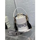 Dior Vibe Bucket Bag White Calfskin Embossed