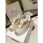 Dior Vibe Sneaker White Mesh Gold-Tone Technical Fabric