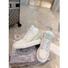 Dior Women Sneakers White Green High Top Calf
