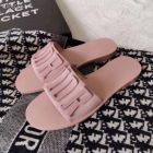 Dior Pink Leather Logo Flat Sandals