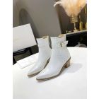 Jimmy Choo Ankle Boot 50mm Metal Rivets White