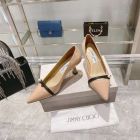 Jimmy Choo Patent Leather 65mm Pumps Pearl Detail Nude 