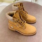 Jimmy Choo Timberland Boots Nubuck Leather Embroidered Logo Camel Gold