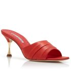Manolo Blahnik Picoux 70mm Sandals Red Lambskin