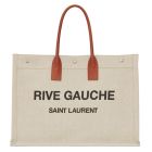 Saint Laurent Beige Linen Rive Gauche Tote Bag