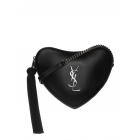 Saint Laurent Black Monogram Heart Cross Body Bag