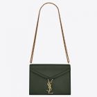 Saint Laurent Dark Green Cassandra Monogram Clasp Bag