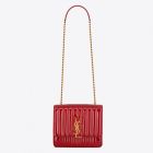 Saint Laurent Large Vicky Bag Red Patent Leather