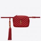 Saint Laurent Lou Belt Bag Red Matelasse Leather