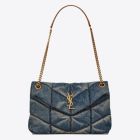 Saint Laurent Loulou Puffer Small Bag Quilted Vintage Denim