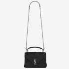 Saint Laurent Medium College Bag Black Matelasse Leather