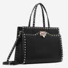 Valentino Medium Rockstud Top Handle Bag Black