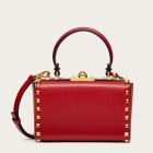 Valentino Rockstud Alcove Box Bag Red Calfskin