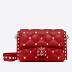 Valentino Small Candystud Crossbody Bag Red Lambskin