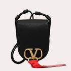 Valentino Small Vring Crossbody Bag Black Goatskin