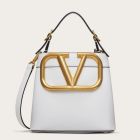 Valentino Supervee Top Handle Bag White Calfskin