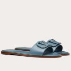 Valentino Vlogo Flat Slide Sandals Amadeus Calfskin