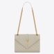  Saint Laurent Medium Envelope Bag White Grained Leather