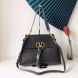  Valentino Small Vring Handbag Black Buffalo Leather